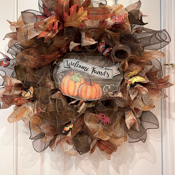 Butterfly WREATH FALL “welcome friends” autumn - Picture 8 of 10